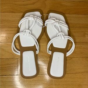 Azalea Wang White Knotted Strap Women's Sandals